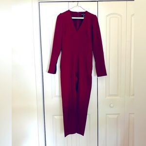 Burgundy jumpsuit size 0, black halo